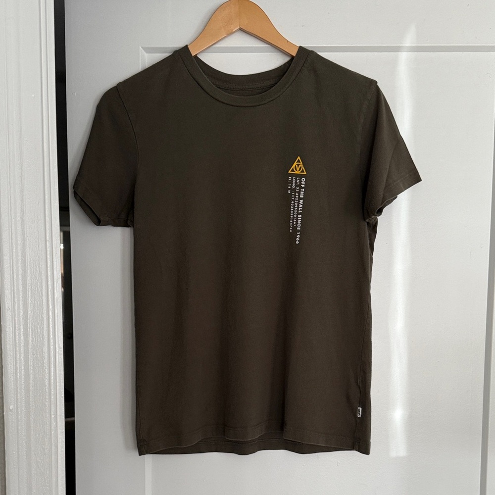 Vans Dark Olive Tee with Yellow Graphic